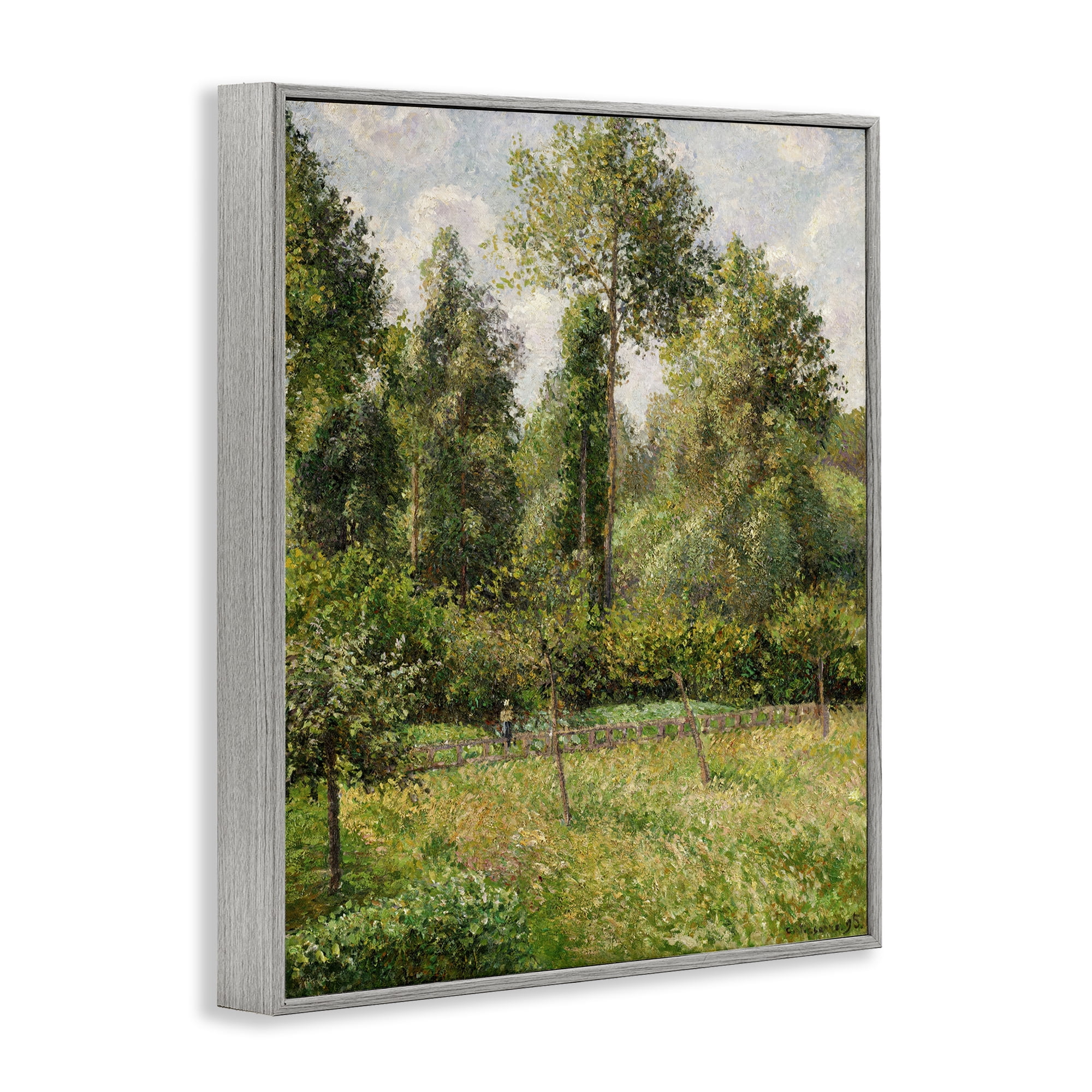 Stupell Industries Poplars Classic Landscape Gray Framed Giclee Art, design by Camille Pissarro