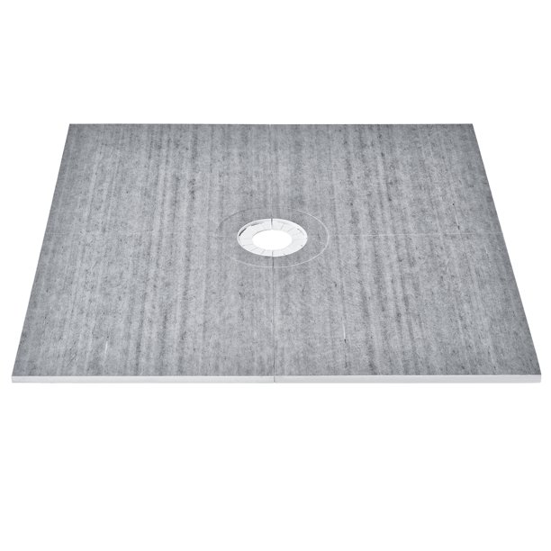 Kit de bordillo de ducha VEVOR, kit de base de ducha de 72" x 72" con drenaje central de 6,3", kits de instalación de ducha EPS livianos con 2 paños impermeables