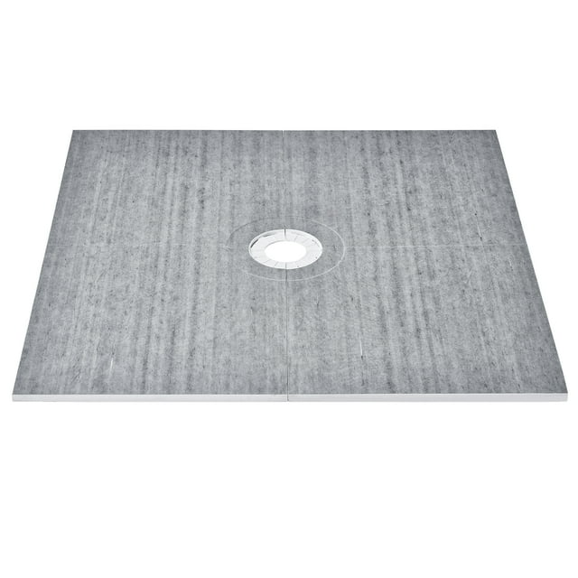 Kit de bordillo de ducha VEVOR, kit de base de ducha de 72" x 72" con drenaje central de 6,3", kits de instalación de ducha EPS livianos con 2 paños impermeables
