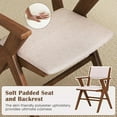 thumbnail image 4 of Auranook Wooden Dining Chair Set of 2, Linen Fabric Upholstered Kitchen Armchairs w/ Rubber Wood Frame, Padded Seat & Back, Armrests, Farmhouse Side Accent Chairs, 4 of 9