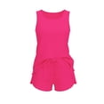thumbnail image 5 of Stamzod Pajamas Set for Women Sleeveless Sleepwear Summer Shorts Pjs Soft 2 Piece Lounge Sets Hot Pink M, 5 of 8