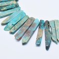 thumbnail image 2 of Natural Imperial Jasper Beads Strands Top Drilled Beads Dyed Rectangle Sky Blue 15-65x5-12x4-7mm Hole: 1mm 48pcs/strand 17.5 inch(40cm), 2 of 2