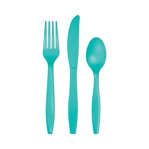 Partypro 324788 Teal Lagoon Assorted Cutlery