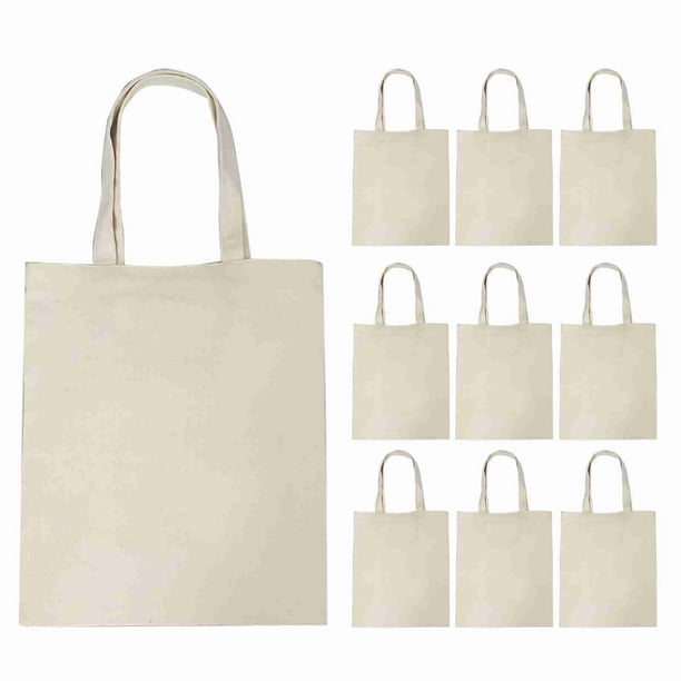 Bolsas De Lona, Bolsas De Comestibles Reutilizables De 10 Piezas Bolsas De Lona De Compras Ligeras Para Artesan