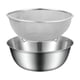 thumbnail image 2 of Cesta coladora de acero inoxidable con cuenco, colador de malla fina y cuenco, juego de coladores de alimentos para lavar y escurrir verduras., 2 of 9