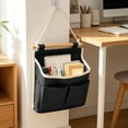 thumbnail image 4 of Wall Mounted Hanging Storage Bag, Bedside Hanging Organizer Pouch with Multi Pockets, Space Saving Holder for Bedroom Living Room Home Phone Remote Accessories Storage, Black, 4 of 7