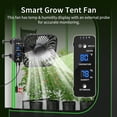 thumbnail image 2 of Grow Tent Fan 6", LCD Display with Sensor, Adjustable Temp & Humidity Control, 4-Speed, 90° Oscillating Fan, Strong Airflow for Indoor Growing, Mushroom Box, Desk Use, 2 of 7