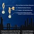 thumbnail image 2 of Gem Stone King 14K Yellow Gold Simulated White Opal and Lab Grown Diamond Earrings for Women | 1.05 Cttw | Gemstone October Birthstone | Round Cabochon 5MM, 2 of 6