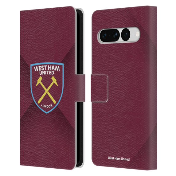 Head Case Designs Officially Licensed West Ham United FC Crest Gradient Leather Book Wallet Case Cover Compatible with Google Pixel 7 Pro