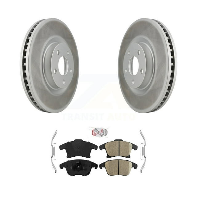 Transit Auto Front Coated Disc Brake Rotors and Ceramic Pads Kit for Car 2019-2020 Ford Police Responder Hybrid SSV Plug-In KGA-100543