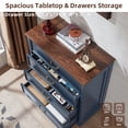 thumbnail image 5 of Joaxswe 4 Drawers Dresser for Bedroom, Chest of Drawers with Pre-Installed Slides, Closet Storage Wood Dressers Organizer for Living Room, Blue, 5 of 11