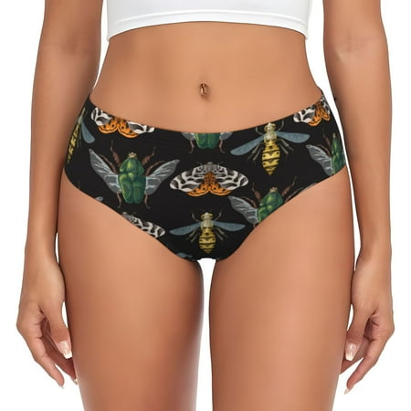 Sikiie Wasp Cockchafer Butterfly Women s High Waisted Cotton Underwear Soft Breathable Panties Stretch Briefs Seamless Ladies Panties-X-Large