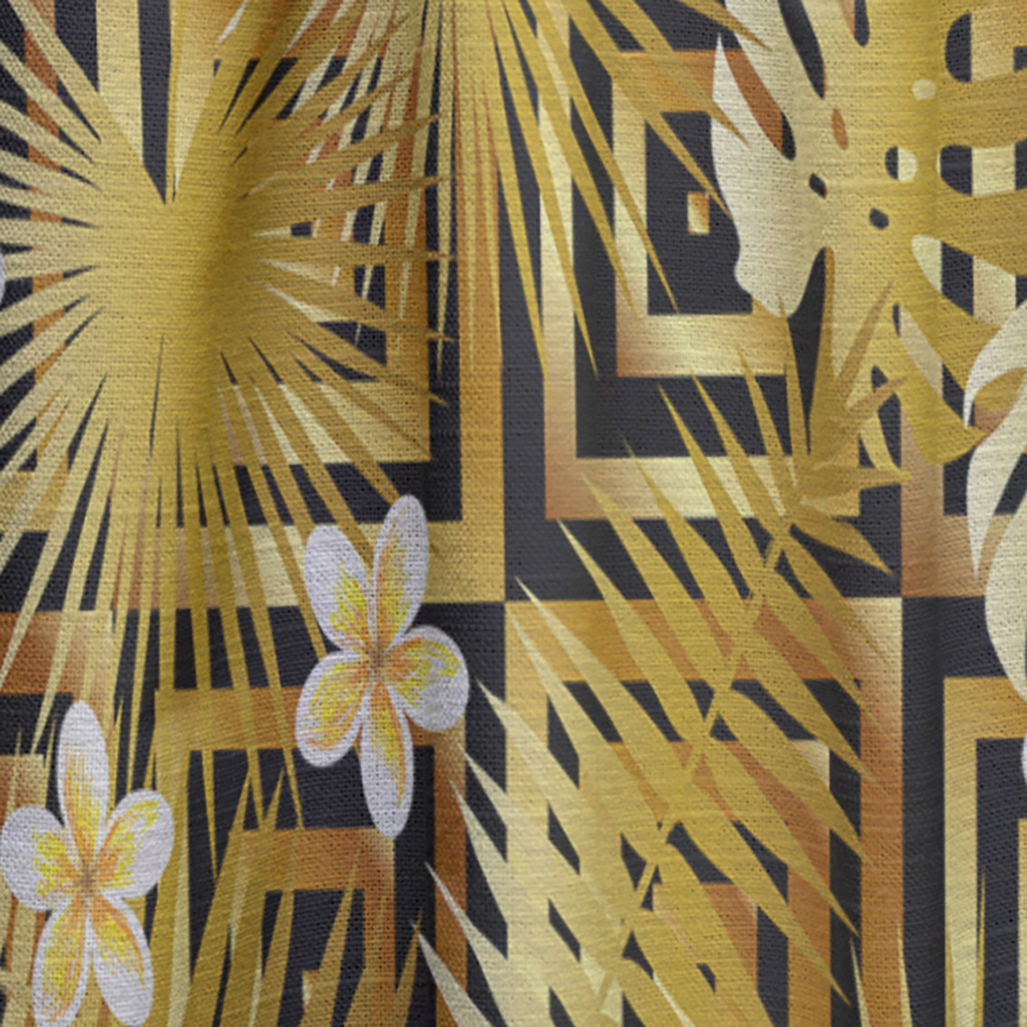 Designart 'Gold Modern Luxury Pattern' Mid-Century Modern Curtain Panel