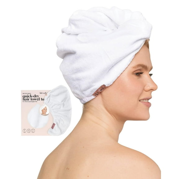 Kitsch Microfiber Hair Towel Wrap, Plain, 1 Count