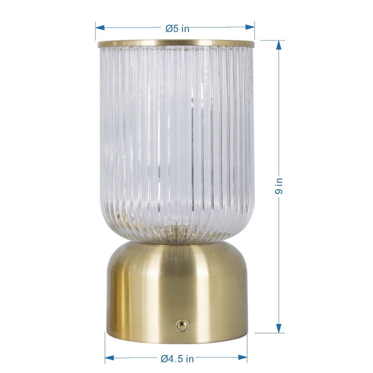 Better Homes & Gardens Glass Uplight Table Lamp, 9", Brass photo 8