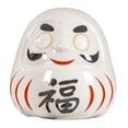 thumbnail image 2 of Muñeca Daruma, figura artesanal, regalo, decoración, multiusos, cerámica blanca. Blanco, 2 of 9