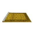 thumbnail image 2 of Ahgly Company Machine Washable Indoor Square Oriental Yellow Traditional Area Rugs, 8' Square, 2 of 4
