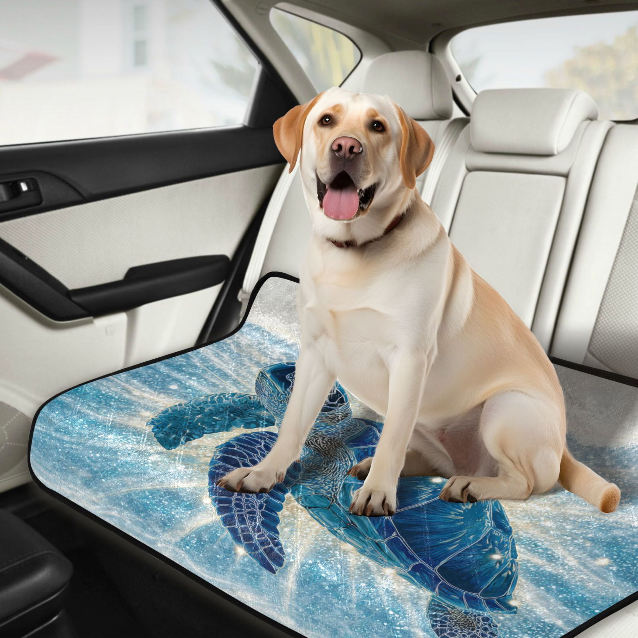 Qxltty Deep Blue Sea Turtle Cat litter Pads Pet Set of 2 Diaper Mats Center Anti-leakage Layer Absorbent Soft and Comfortable