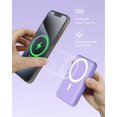 thumbnail image 5 of Podoru Wireless Portable Charger, 10000mAh Magnetic Power Bank LED Display 22.5W PD Fast Charging Battery Pack for iPhone 16/15/14/13/12/Mini/Pro/Pro Max-Purple, 5 of 7