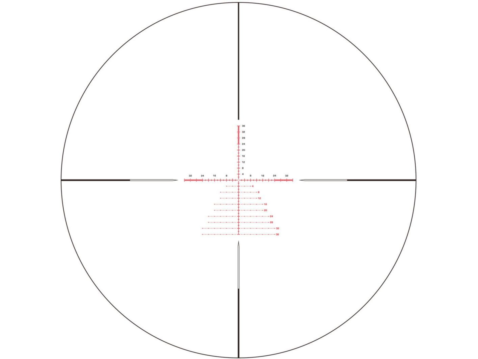 Swampfox Kentucky Long 2-12x44 Rifle Scope, 0.25 MOA, Sharpshooter MOA Reticle, First Focal Plane, Matte Black, 30mm