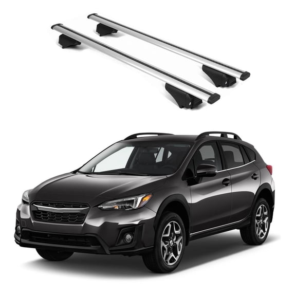 ERKUL Roof Rack Cross Bars for Subaru Crosstrek 2018-2023 | Aluminum Crossbars with Anti Theft Lock for Rooftop | Compatible with Raised Rails - Silver