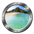 thumbnail image 2 of VWAQ Beach Wall Decal Island Porthole Wall Sticker 3D Beach Scene Wall Art Peel And Stick Mural - SP17 (20" Diameter), 2 of 3