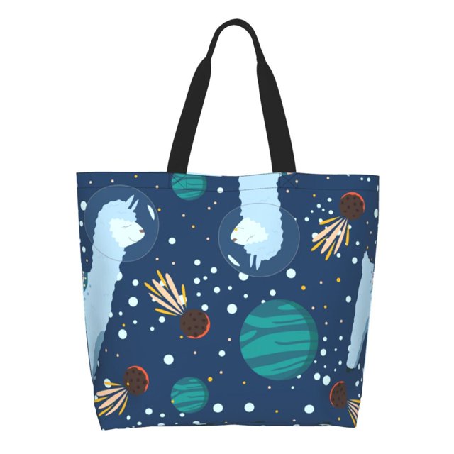Easygdp Alpaca Astronaut in Space Bolsas Tote para Mujer, Bolsos de Hombro para Viaje, Bolsos de Mano de Gran Capacidad para Compras y Trabajo