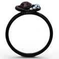 thumbnail image 3 of IP Black(Ion Plating) Stainless Steel Ring with Top Grade Crystal in Amethyst for Women Amethyst Stone Color Style TK1300 Size 5, 3 of 4