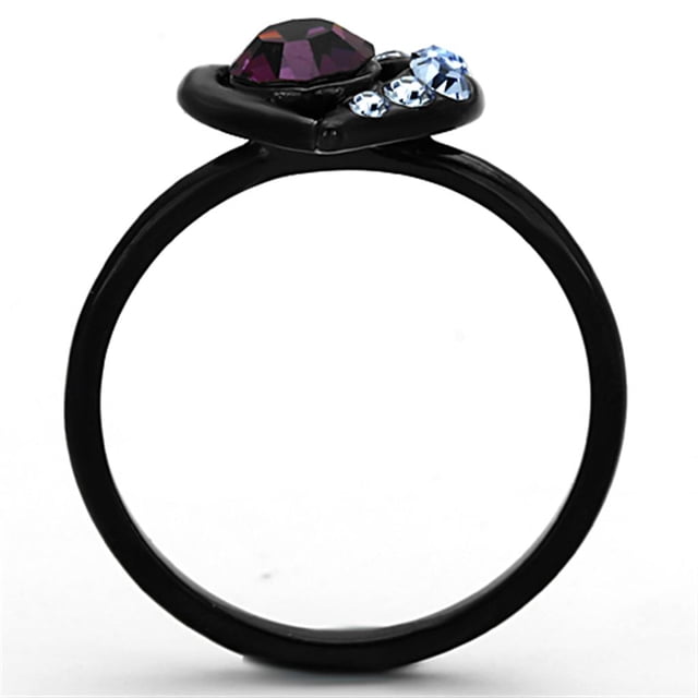Bague en Acier Inoxydable avec Pierre Claire de Qualité AAA CZ pour Femmes, Style Clair, Taille 10