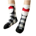 thumbnail image 2 of Rciityk Black Womens Fuzzy Socks Warm Slipper Socks Christmas Holiday Vintage Prints Socks Winter Cozy Cute Sleep Crew Socks Christmas Gifts, 2 of 3