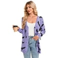 thumbnail image 4 of Cardigan Sweaters for Women Halloween Day Sweaters Bat Printed Knit Button V Neck Open Front Long Sleeve Mid-Length Fall Fashion Outerwear Cardigans Alsol Lamesa, 4 of 6