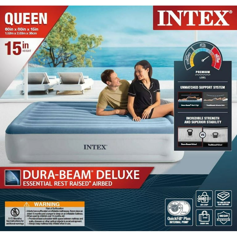 Intex 15 Essential Rest Dura-Beam Airbed Mattress with Internal Pump  included - FULL