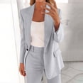 thumbnail image 2 of Enjoytime 2 Piece Sets for Women Solid Color Long Sleeve Button Down Blazer Long Pants Suit Set Business Casual Work Outfits Plus Size Womens Clothing, 2 of 8
