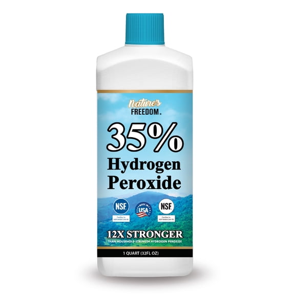 Nature's Freedom 35% Hydrogen Peroxide, Food Grade H2O2 and Purified Water Only, 32 Fl Oz