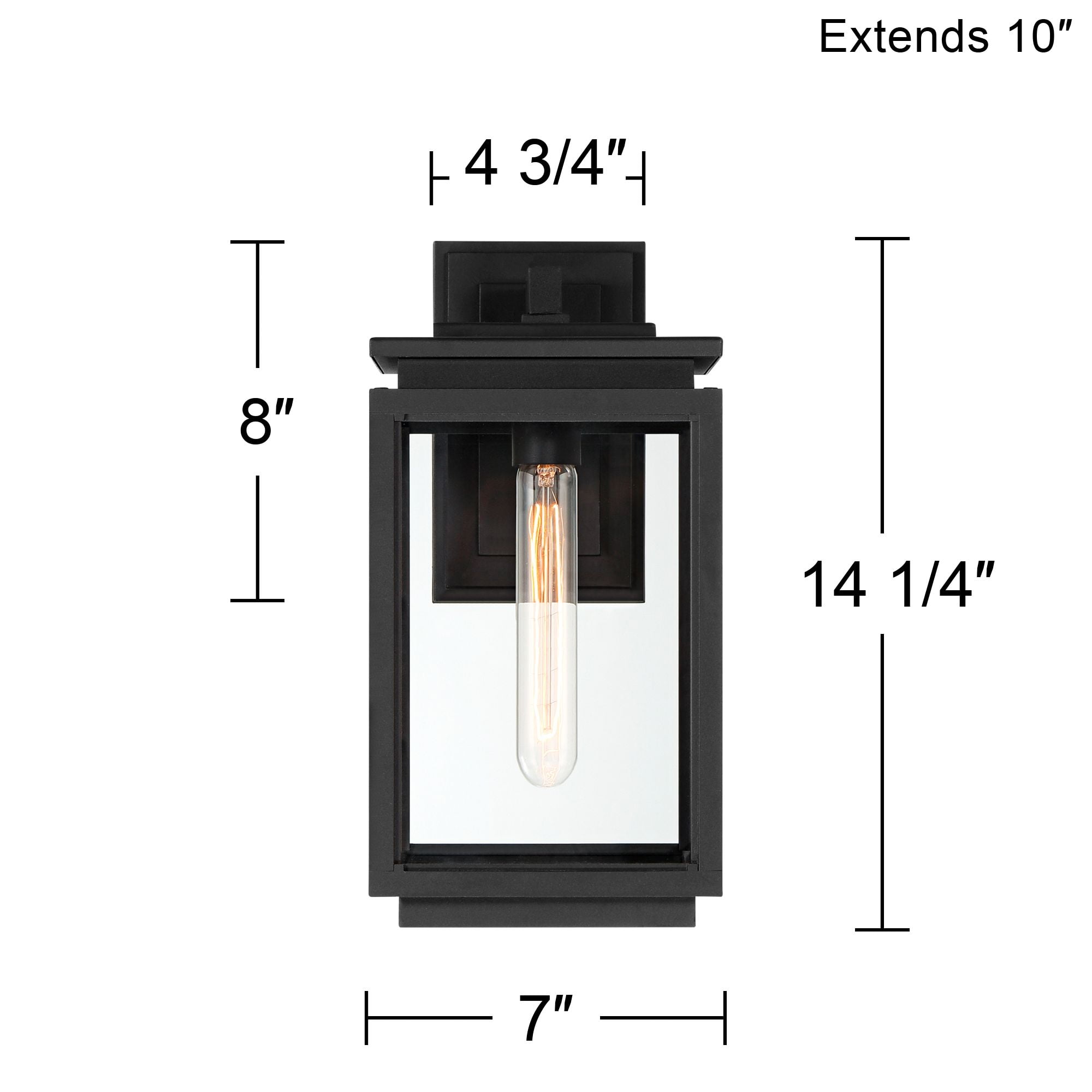 Possini Euro Design Atkins 14 1/4" High Modern Outdoor Wall Light Fixture Mount Porch Weatherproof Matte Black Die Cast Metal