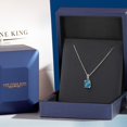 thumbnail image 5 of Gem Stone King 10K White Gold London Blue Topaz and Diamond Pendant Necklace for Women (1.80 Cttw, Oval 9X7MM, With 18 inch Chain), 5 of 6