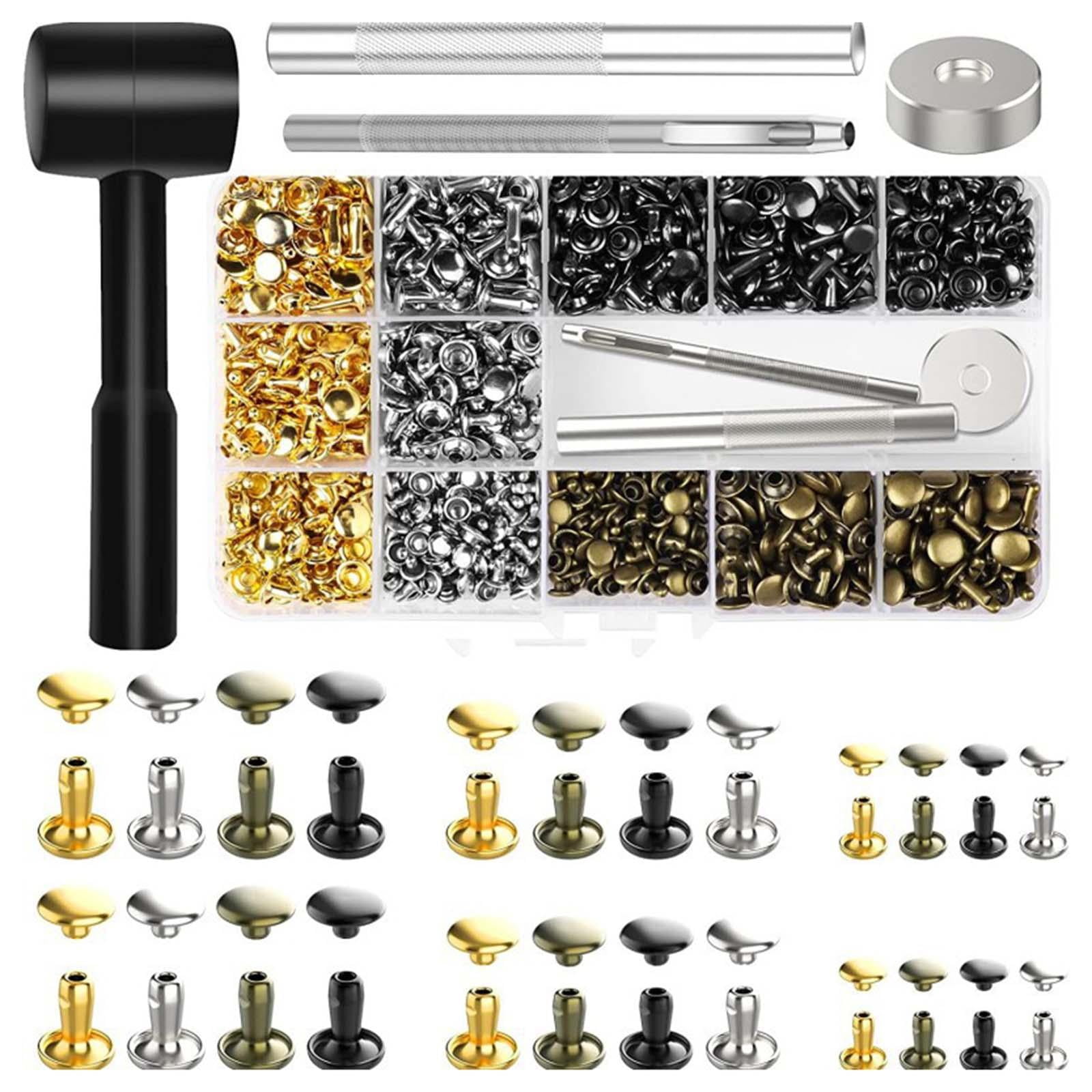 Leather Snap Fasteners 480 Set Screw Snap Buttons Press Studs with Tools Screw Snaps Press Button for Bracelets Crafting Jackets Bags