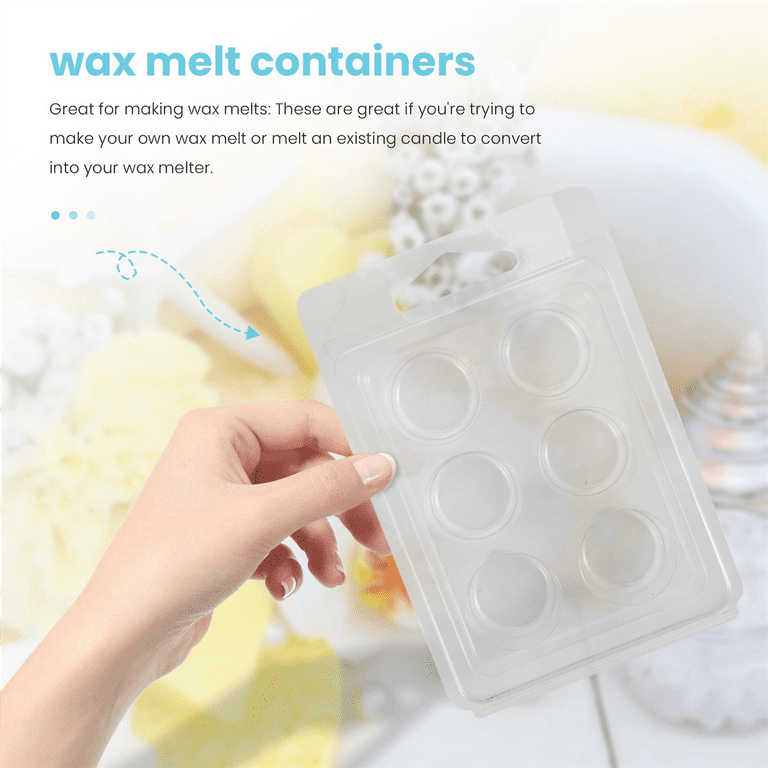 EUPNHY Wax Melt Containers-8 Cavity Clear Empty Plastic Wax Melt Molds-25  Packs Heart Shape Clamshells for Tarts Wax Melts.