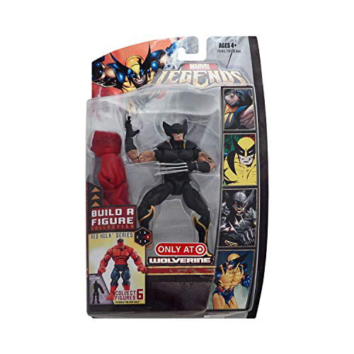 marvel legends build figure collection red series 6 inch tall action figure - variant wolverine in black plus red right arm - Walmart.com