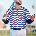 thumbnail image 5 of Lsque Nautical Anchors Pattern Mens Polo Golf Shirts Funny Graphics Shorts Sleeve Button Shirts Baseball T-shirt-3X-Large, 5 of 7