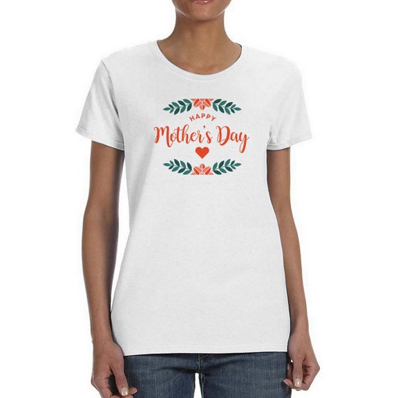 Mothers Day Nature Garland Shaped T-Shirt Women -Image by Shutterstock, Female Large