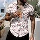 thumbnail image 1 of Ceisia Men Casual Fashion Turndown Collar Stripe Printing Gift Short Sleeve Button Shirt, 1 of 6