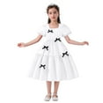 thumbnail image 3 of FAOWME Robe à Manches Courtes pour Filles Tout-Petits Robe de Danse Fête Col Rond Robe d'Été Blanche 10-11 Ans, 3 of 7