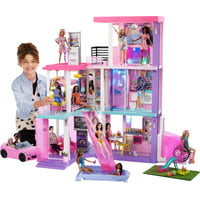 Barbie 60th Celebration DreamHouse Playset with 2 Dolls, Car & 100+ Pieces