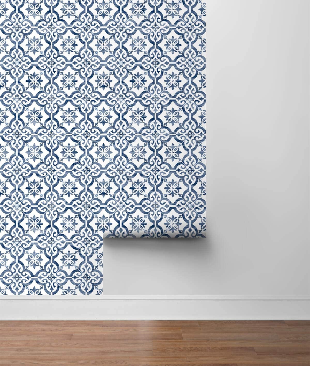 Wallquest, Inc. Luxe Haven Porto Tile Peel and Stick Wallpaper Riviera Blue