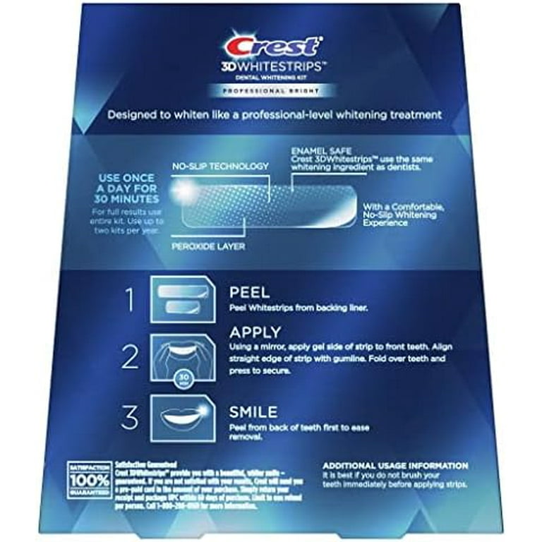 Crest 3D Whitestrips Professional Bright Levels 12 Teeth Whitening Kit, 18  Treatments, 1, 36.0 Count