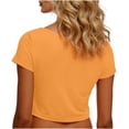 thumbnail image 5 of Craaazy T-Shirt d'Été Décontracté pour Femmes, Coupe Ajustée, Couleur Unie, Col Rond, Manches Courtes - T-Shirt Court en Mélange de Modal, 5 of 5