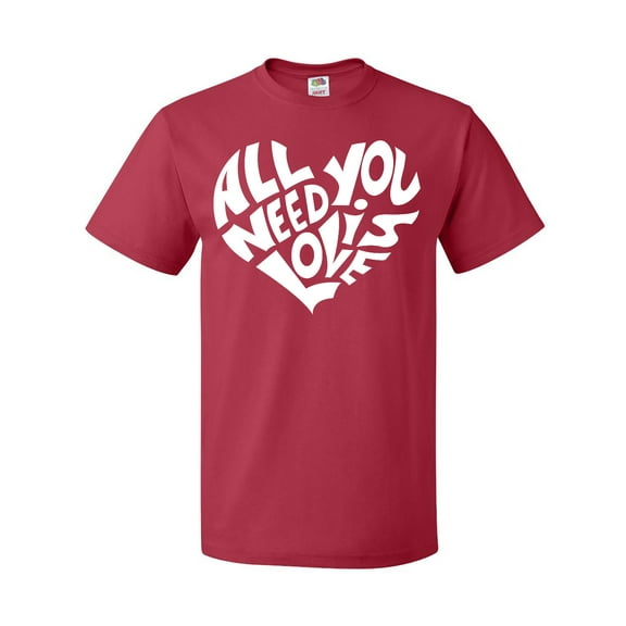 Inktastic All You Need is Love White Heart Shape T-Shirt