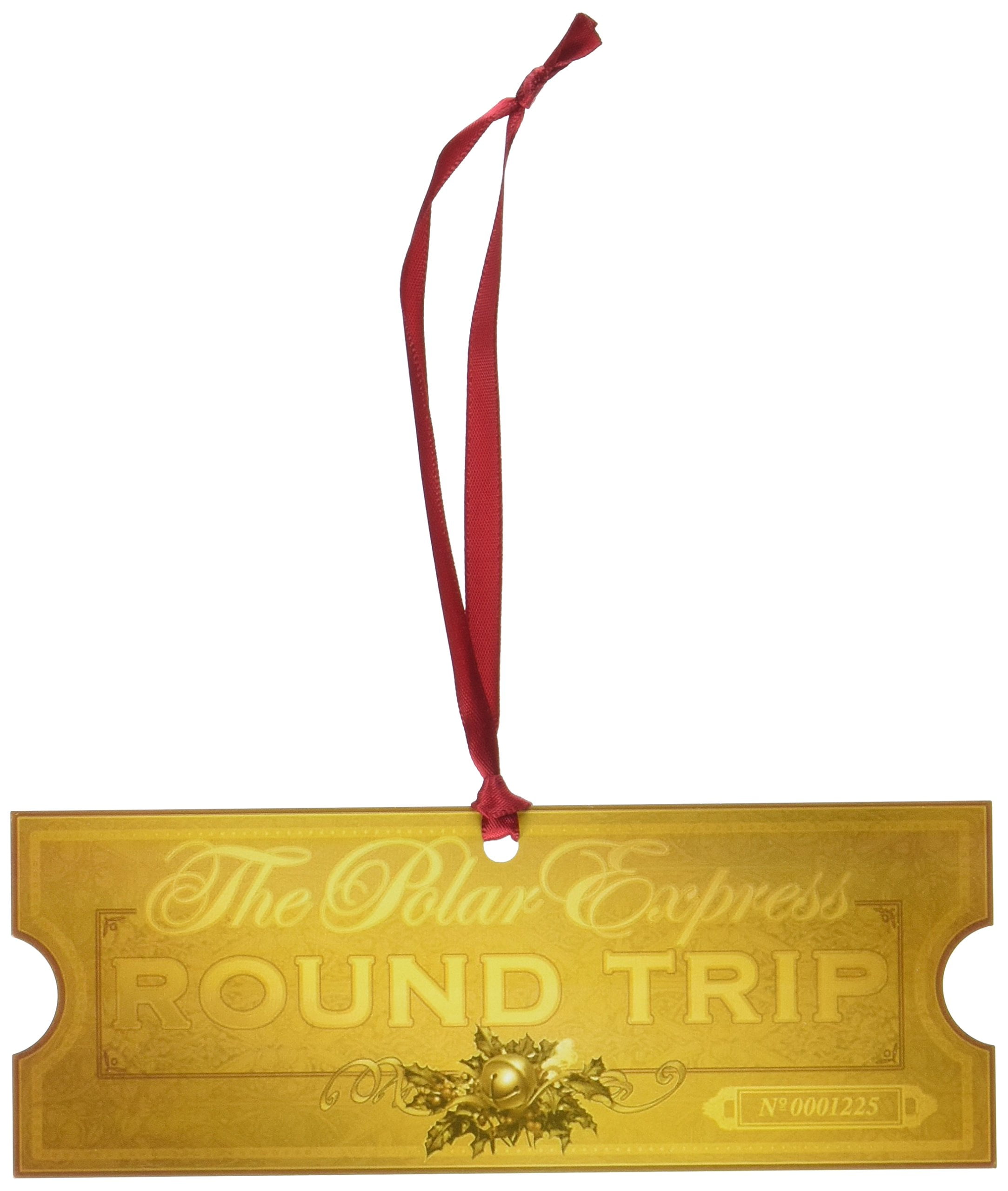 LIONEL TRAINS 22042 POLAR EXPRESS ALUMINUM GOLDEN TICKET CHRISTMAS TREE ORNAMENT