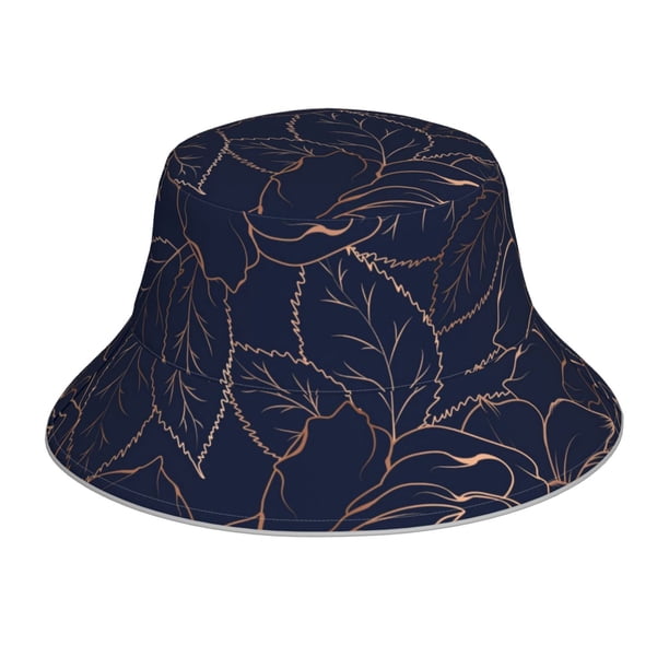 Balery Copper-Gold Gloss Outline Navy Dark Blue Sombreros para el sol para hombre y mujer, sombrero de pescador con UPF 50+